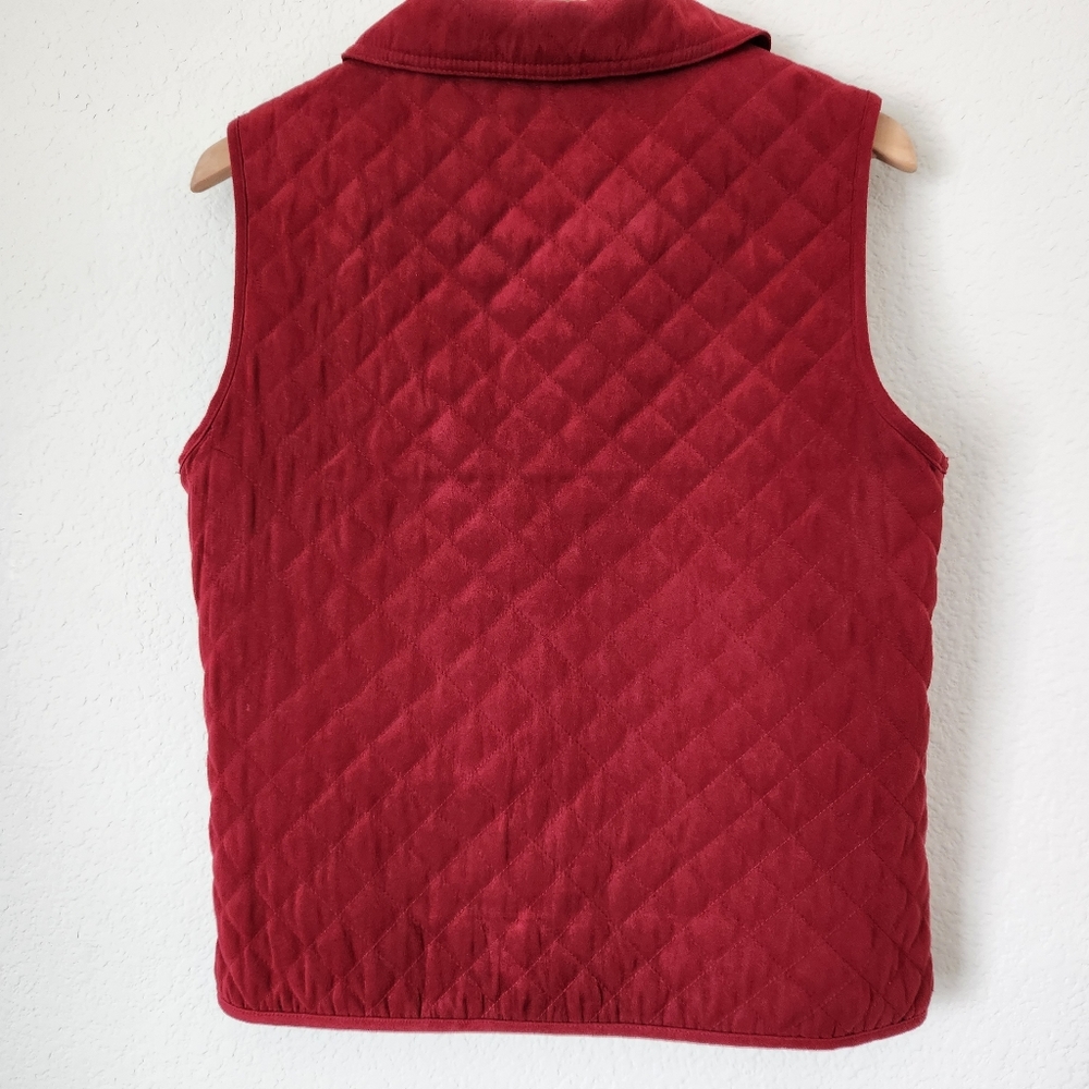 Cabela's Women's Lightweight Quilted Button Down Vest Rust/Red, Size SP - Picture 2 of 5